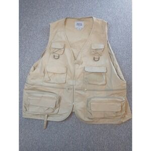 Field & Stream Mens Fishing Vest XL Tan Khaki Utility Multi-Pocket Outdoor Up